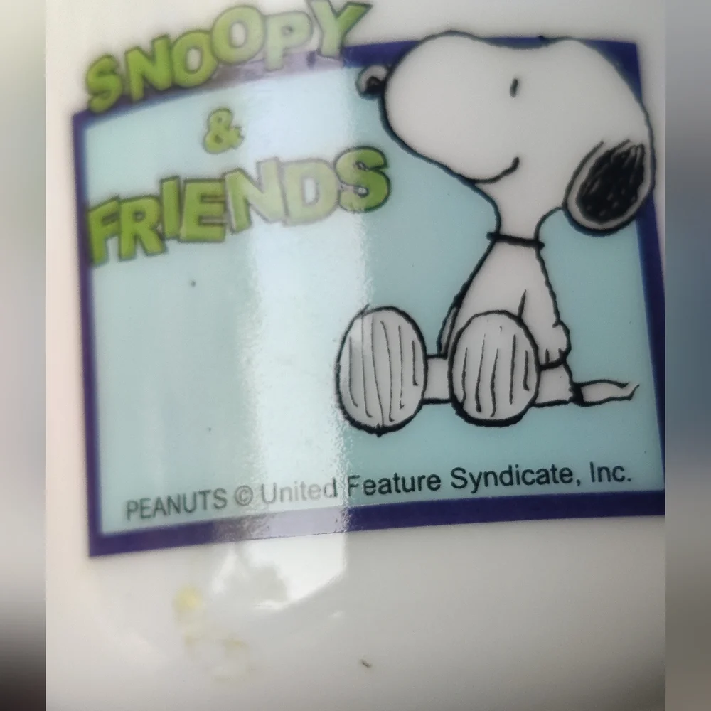 Snoopy & Friends Coffee Tea Cup with Lid Stand 8 Oz Schroeder Woodstock Peanuts